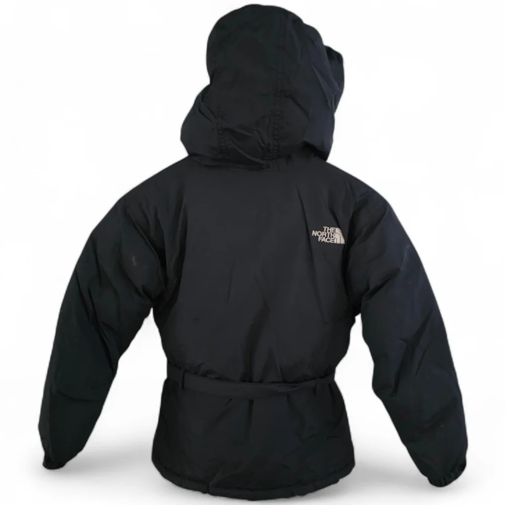 The North Face Hyvent 550 Down Belted Jacket Black Parka Hooded‎ Girls Mediun